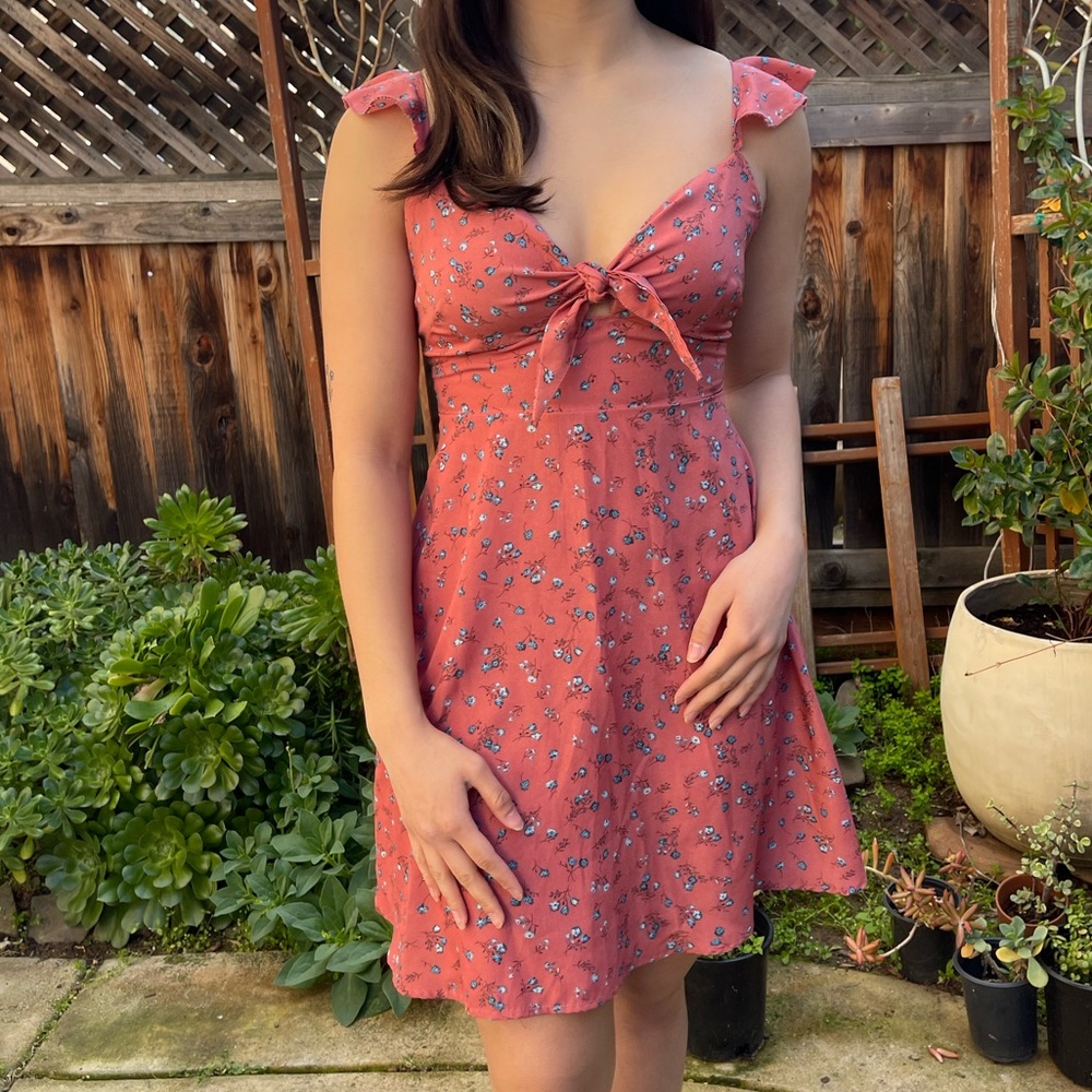 Floral Pink mini Dress Size XS